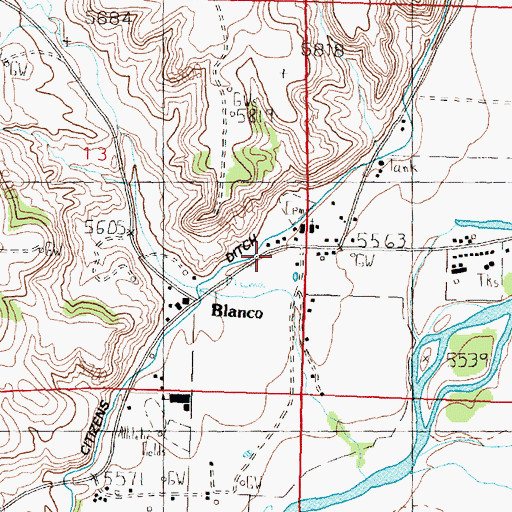 Topographic Map of Blanco Post Office, NM