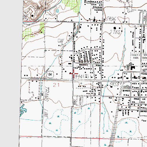 Topographic Map of Bloomfield Post Office, NM