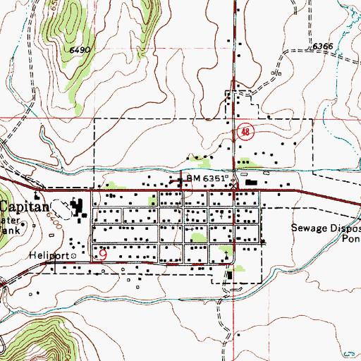 Topographic Map of Capitan Post Office, NM