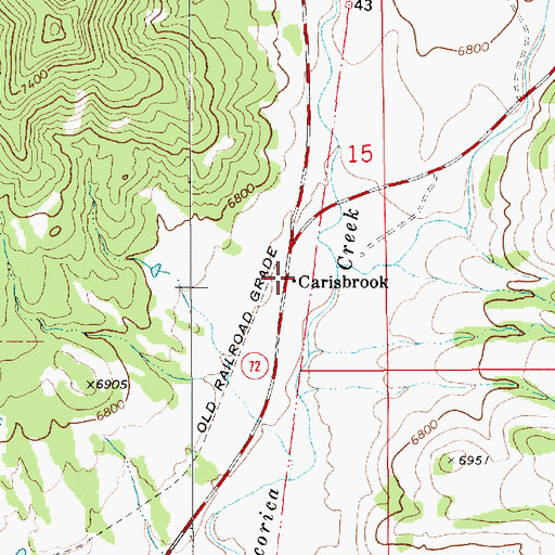 Topographic Map of Carisbrook Post Office (historical), NM