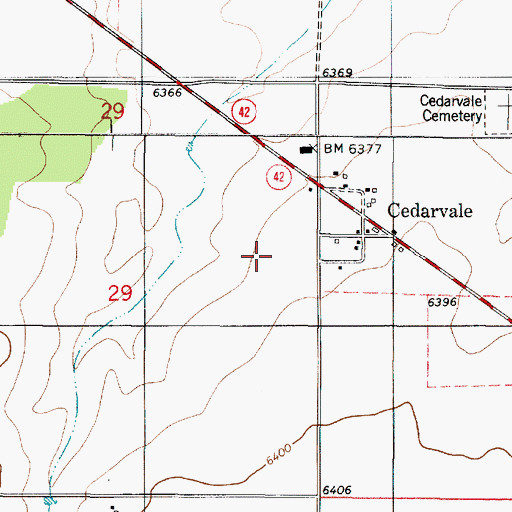 Topographic Map of Cedarvale Post Office (historical), NM