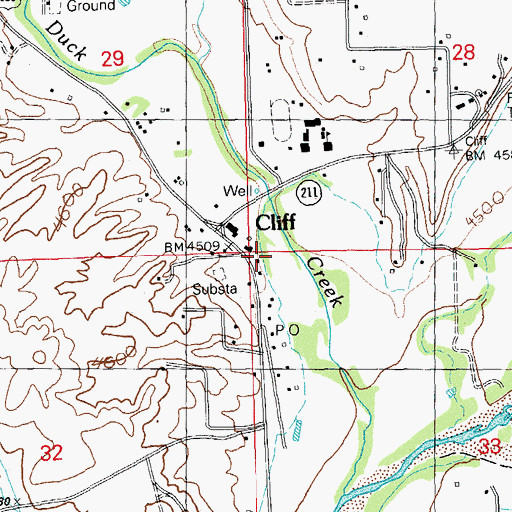 Topographic Map of Cliff Post Office, NM