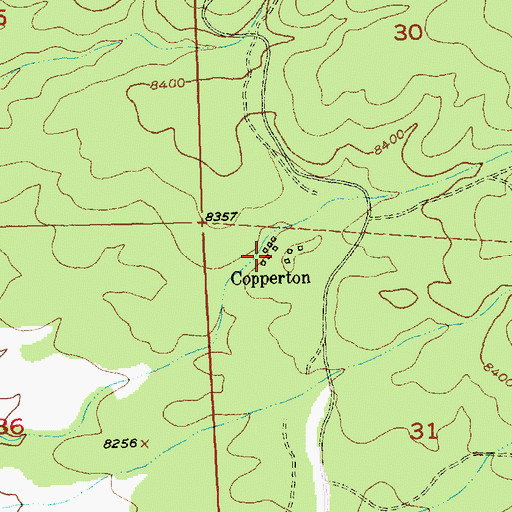 Topographic Map of Coppertown Post Office (historical), NM