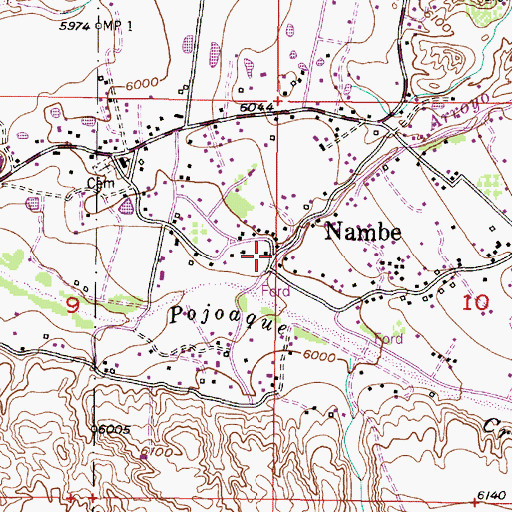 Topographic Map of Nambe Post Office (historical), NM