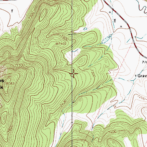 Topographic Map of Naranjos Post Office (historical), NM