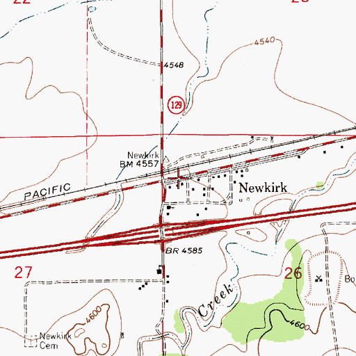 Topographic Map of Newkirk Post Office, NM