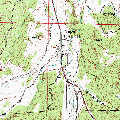 Topographic Map of Nogal Post Office, NM