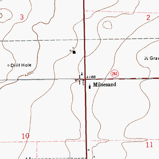 Topographic Map of Milnesand Post Office, NM