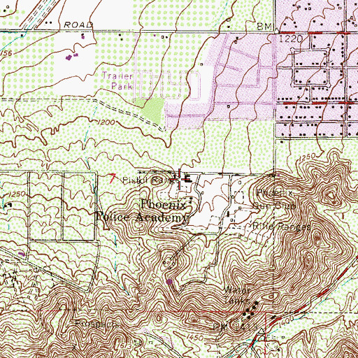 Topographic Map of Phoenix Police Training Academy, AZ