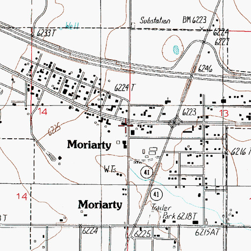 Topographic Map of Moriarty Post Office, NM