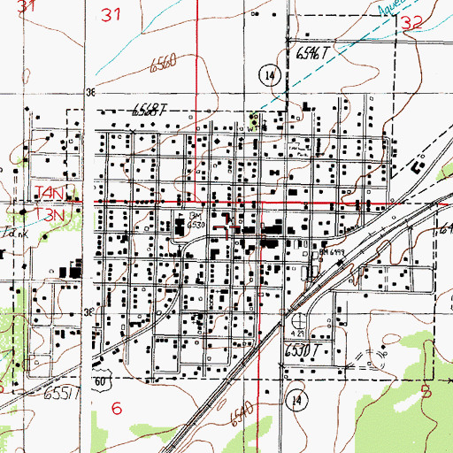 Topographic Map of Mountainair Post Office, NM