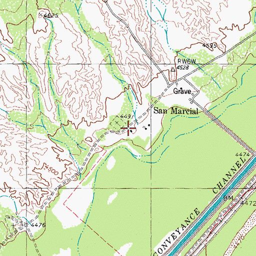 Topographic Map of San Marcial Post Office (historical), NM