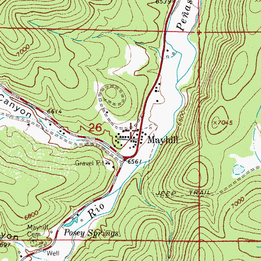 Topographic Map of Mayhill Post Office, NM