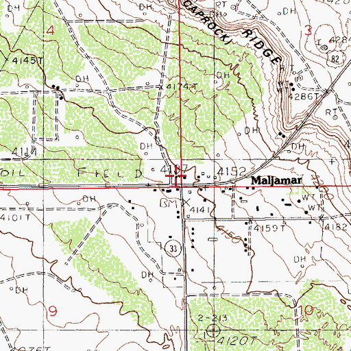 Topographic Map of Maljamar Post Office, NM
