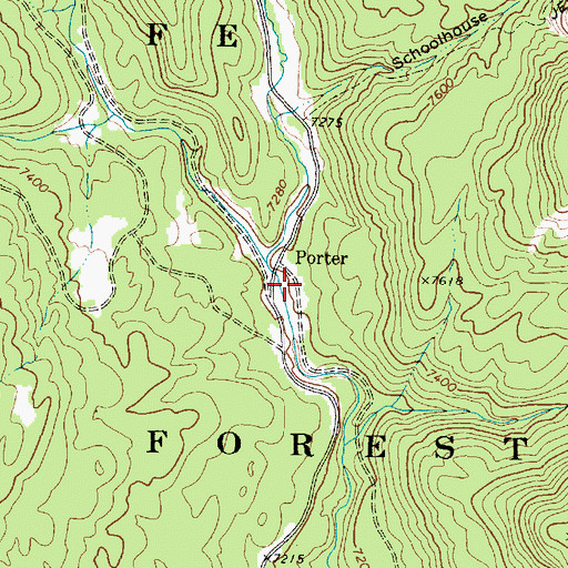 Topographic Map of Porter Post Office (historical), NM