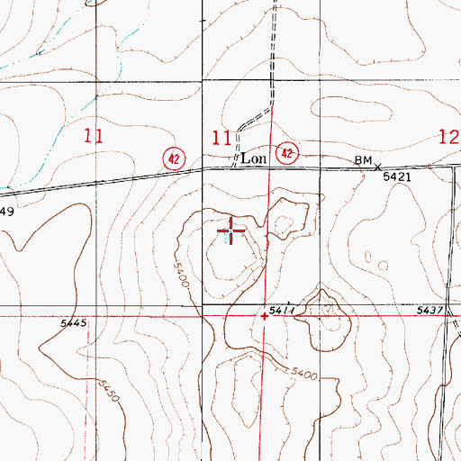 Topographic Map of Lon Post Office (historical), NM