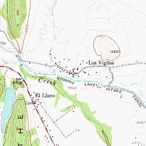 Topographic Map of Los Vigiles Post Office (historical), NM