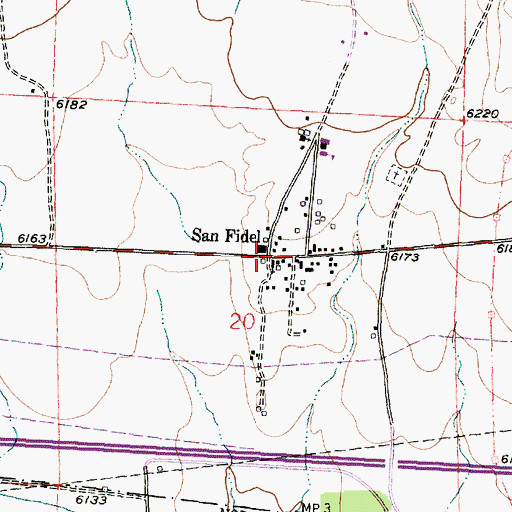 Topographic Map of San Fidel Post Office (historical), NM