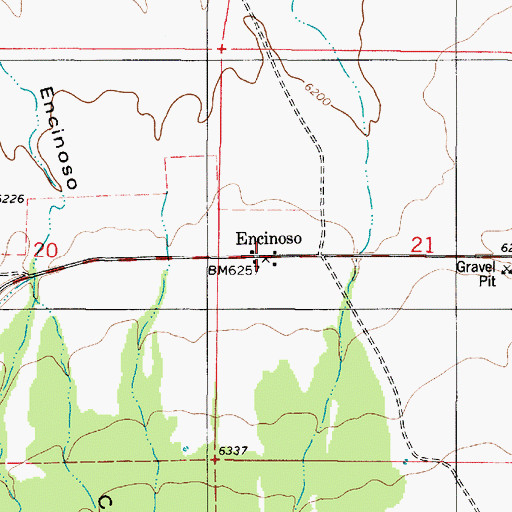 Topographic Map of Encinoso Post Office (historical), NM