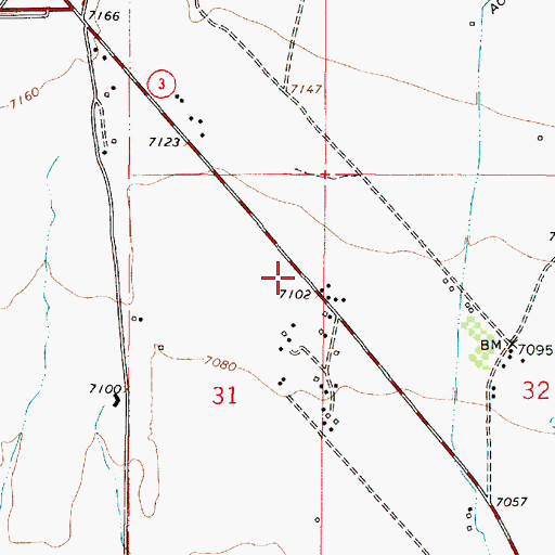 Topographic Map of El Prado Post Office, NM