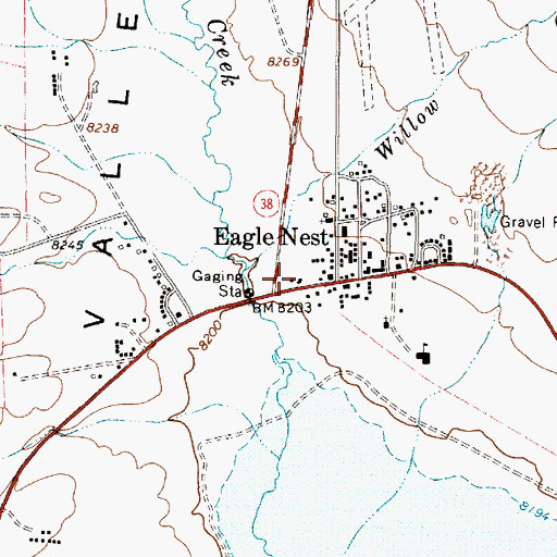 Topographic Map of Eagle Nest Post Office, NM