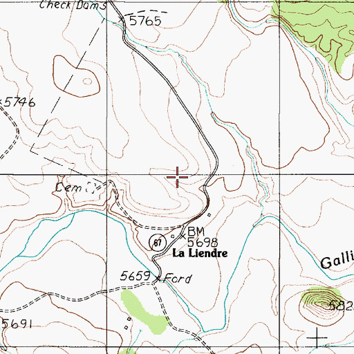 Topographic Map of La Liendre Post Office (historical), NM