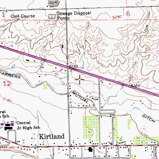 Topographic Map of Kirtland Post Office, NM