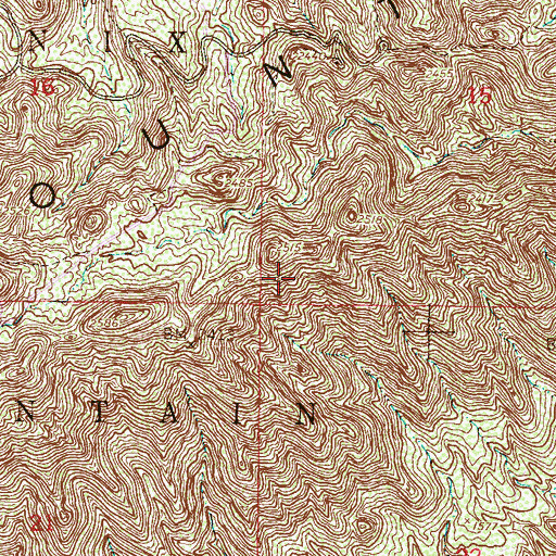 Topographic Map of Phoenix South Mountain Park, AZ
