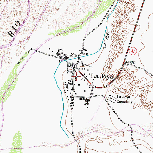 Topographic Map of La Joya Post Office, NM