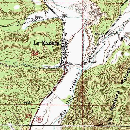 Topographic Map of La Madera Post Office, NM