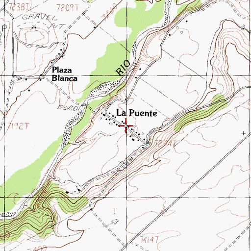 Topographic Map of La Puente Post Office (historical), NM