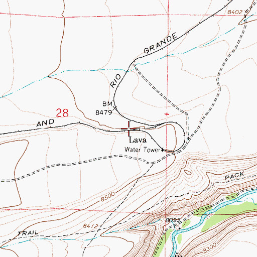 Topographic Map of Lava Post Office (historical), NM