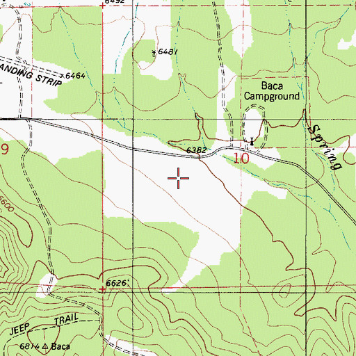 Topographic Map of Baca (historical), NM