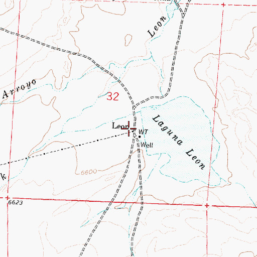 Topographic Map of Leon Post Office (historical), NM