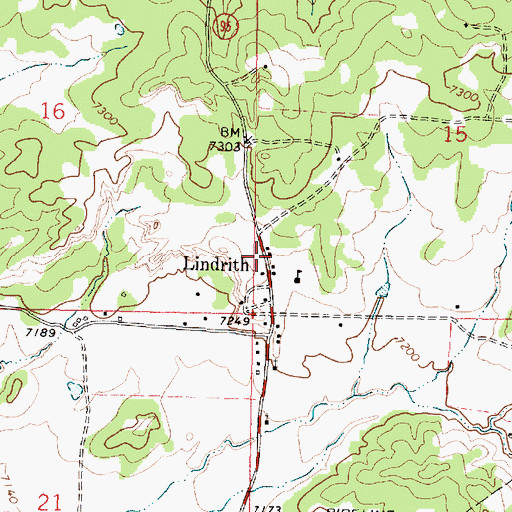 Topographic Map of Lindrith Post Office, NM