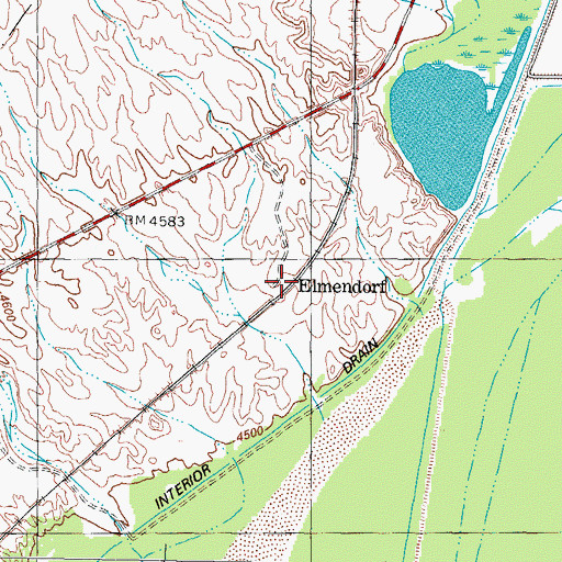 Topographic Map of Elmendorf Post Office (historical), NM
