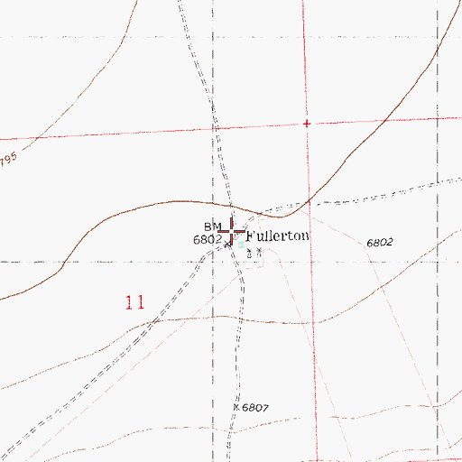 Topographic Map of Fullerton Post Office (historical), NM