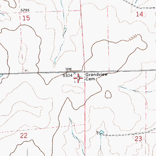 Topographic Map of Grandview Post Office (historical), NM