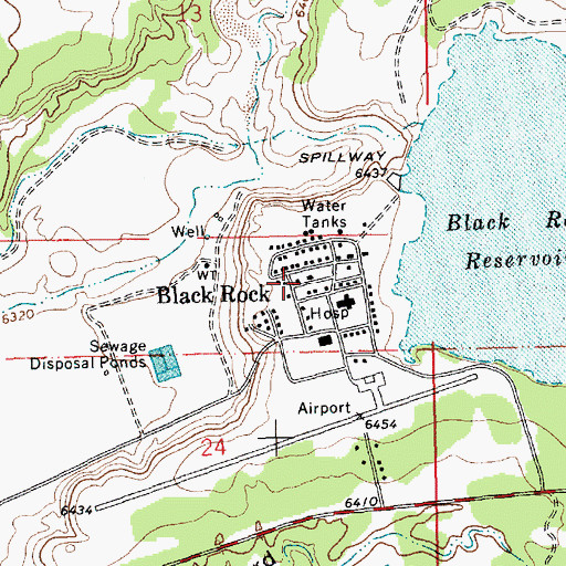 Topographic Map of Black Rock Post Office (historical), NM