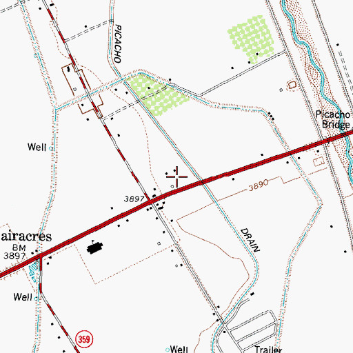 Topographic Map of Fairacres Post Office, NM