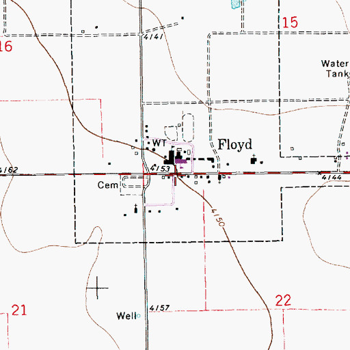 Topographic Map of Floyd Post Office, NM