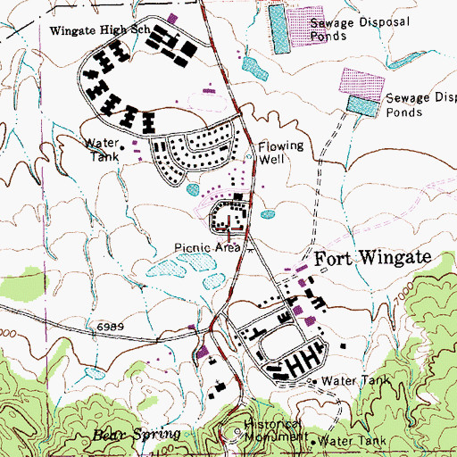 Topographic Map of Fort Wingate Post Office, NM
