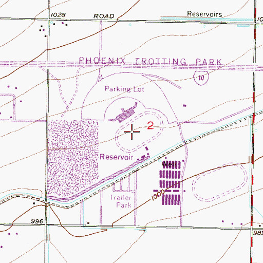 Topographic Map of Phoenix Trotting Park, AZ