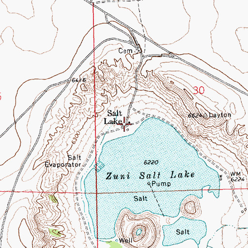 Topographic Map of Salt Lake Post Office (historical), NM