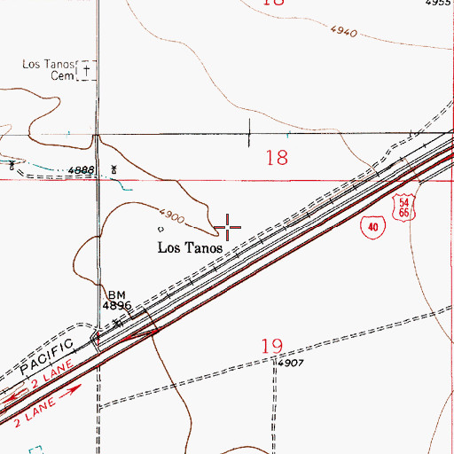 Topographic Map of Los Tanos Post Office (historical), NM