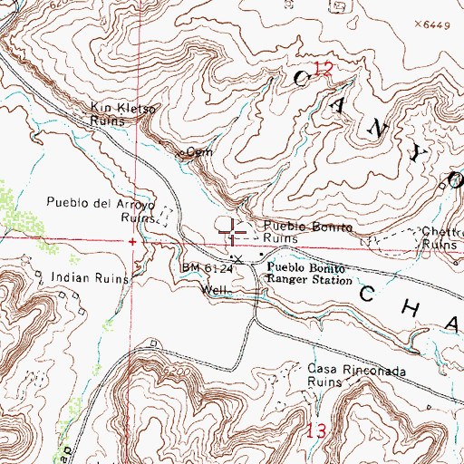 Topographic Map of Chaco Post Office (historical), NM