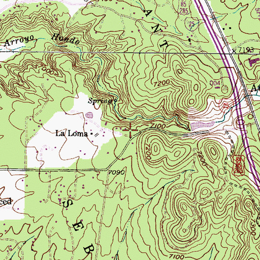 Topographic Map of La Loma Post Office, NM