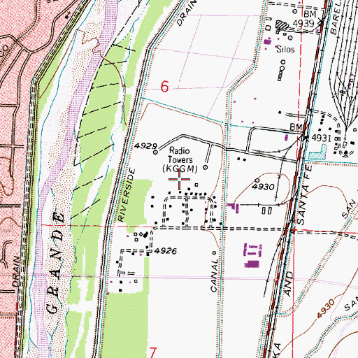 Topographic Map of KZSS-AM (Albuquerque), NM