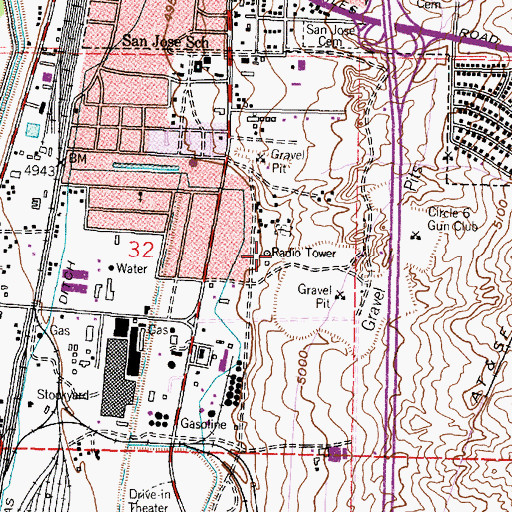 Topographic Map of KXKS-AM (Albuquerque), NM