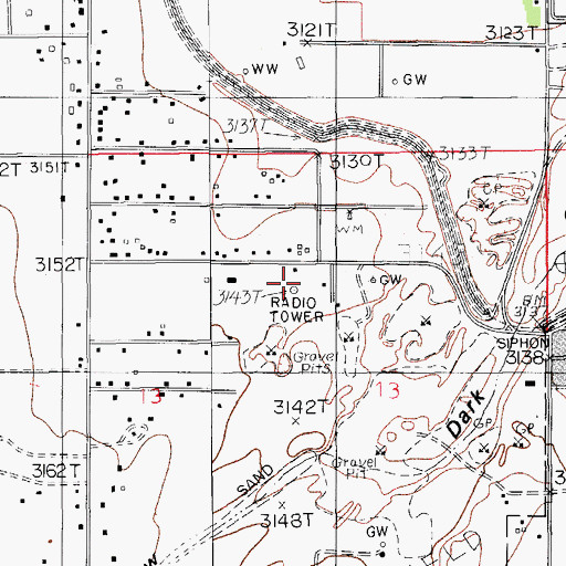 Topographic Map of KAMQ-AM (Carlsbad), NM